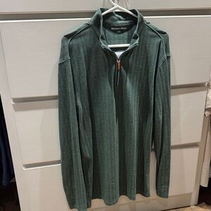 Mizzen+Main Forest Green Zip-Up Sweater